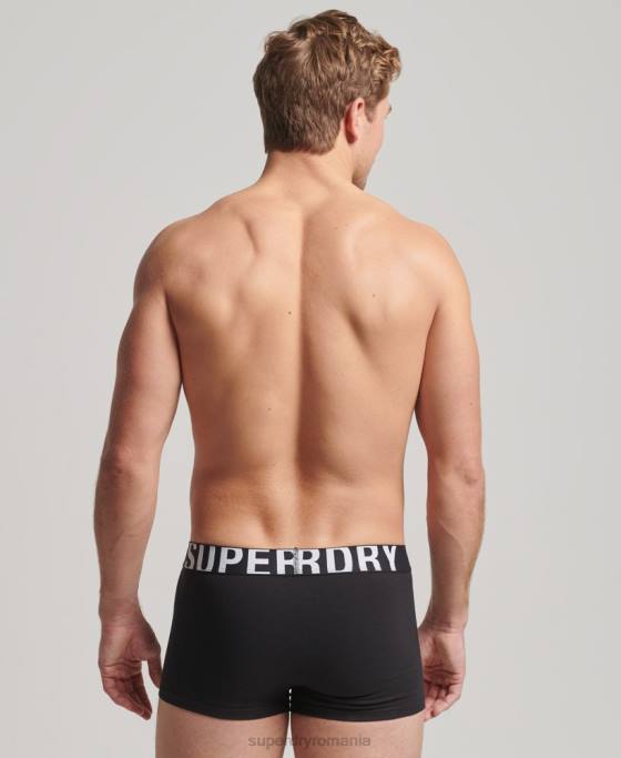 Superdry pachet dublu cu logo-ul trunchiului din bumbac organic îmbrăcăminte negru bărbați JX0Z1795