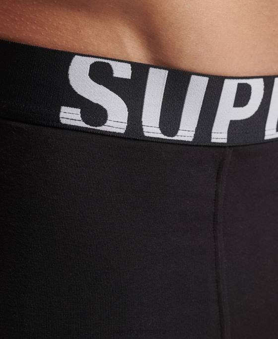 Superdry pachet dublu cu logo-ul trunchiului din bumbac organic îmbrăcăminte negru bărbați JX0Z1795