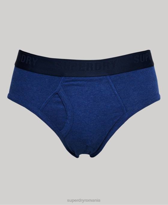 Superdry pachet triplu slip din bumbac organic îmbrăcăminte albastru bărbați JX0Z1789