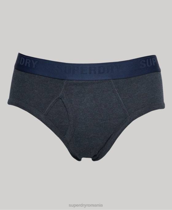 Superdry pachet triplu slip din bumbac organic îmbrăcăminte albastru bărbați JX0Z1789