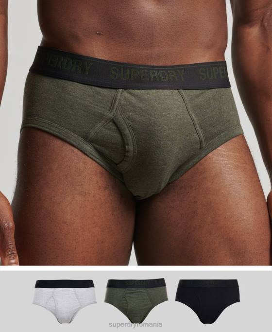 Superdry pachet triplu slip din bumbac organic îmbrăcăminte negru bărbați JX0Z1741