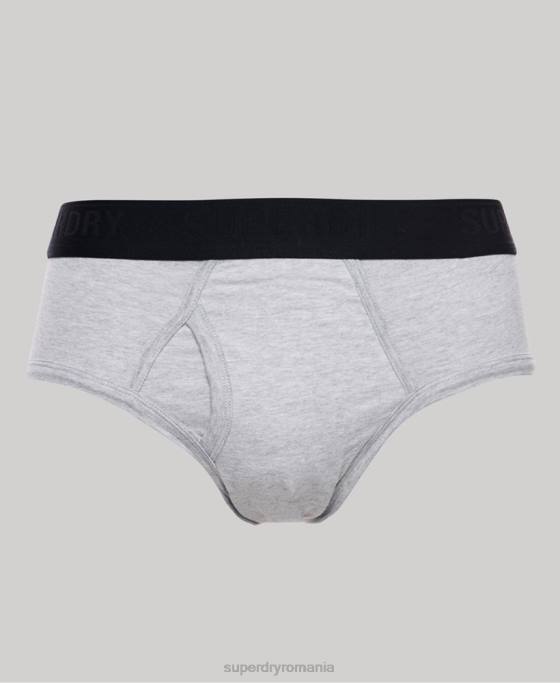 Superdry pachet triplu slip din bumbac organic îmbrăcăminte negru bărbați JX0Z1741