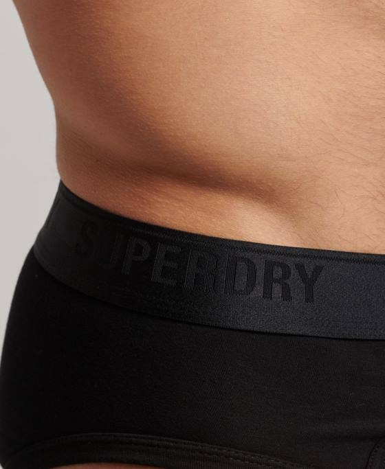 Superdry pachet triplu slip din bumbac organic îmbrăcăminte negru bărbați JX0Z1862