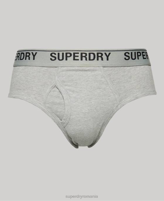 Superdry pachet triplu slip din bumbac organic îmbrăcăminte negru bărbați JX0Z1862
