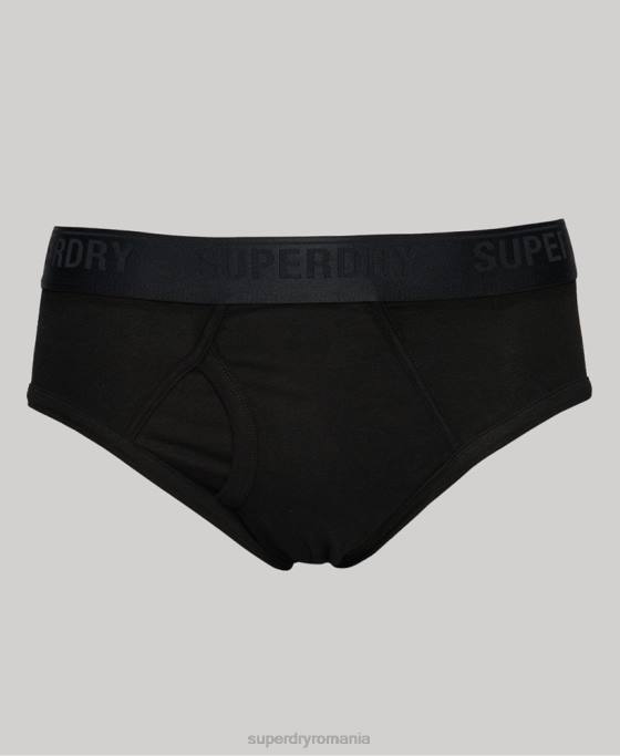 Superdry pachet triplu slip din bumbac organic îmbrăcăminte negru bărbați JX0Z1866