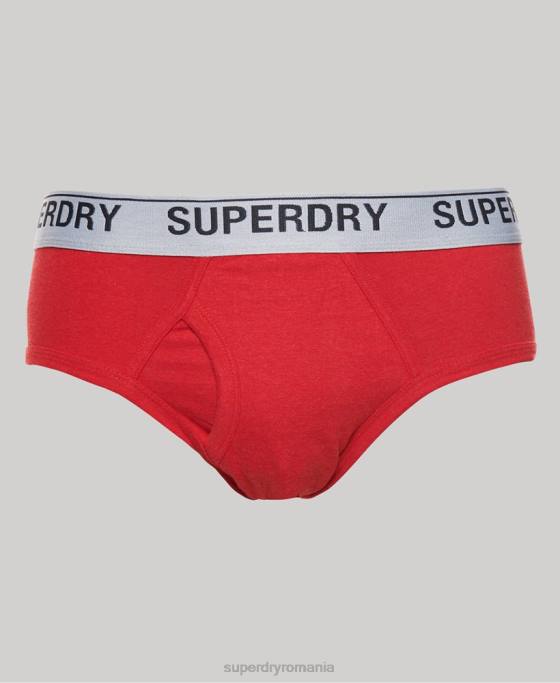 Superdry pachet triplu slip din bumbac organic îmbrăcăminte roșu bărbați JX0Z1871