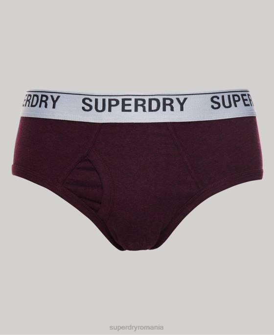 Superdry pachet triplu slip din bumbac organic îmbrăcăminte roșu bărbați JX0Z1871