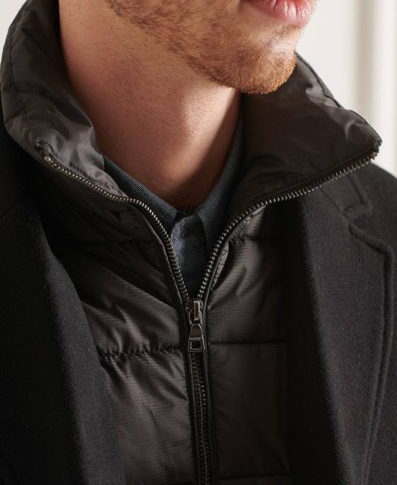 Superdry palton captusit din lana studios îmbrăcăminte negru bărbați JX0Z1165