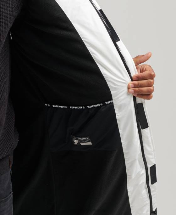 Superdry palton cu glugă cu logo îmbrăcăminte alb bărbați JX0Z4522
