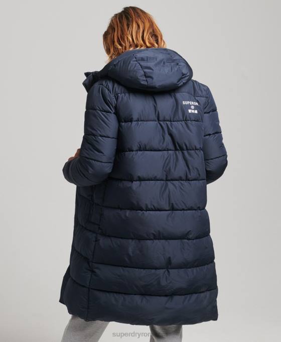 Superdry palton cu glugă cu logo îmbrăcăminte marina bărbați JX0Z4520