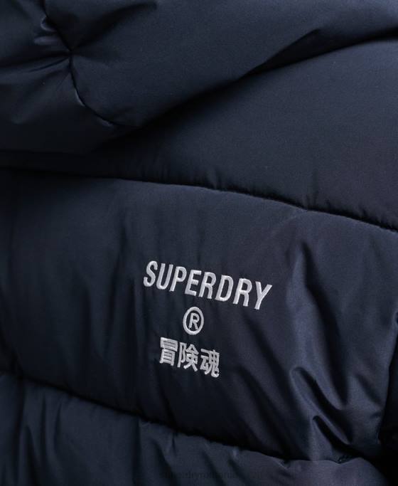 Superdry palton cu glugă cu logo îmbrăcăminte marina bărbați JX0Z4520