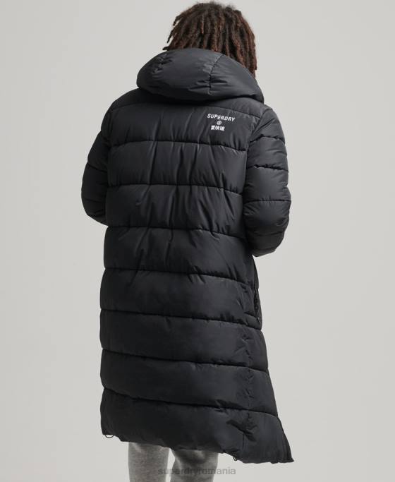 Superdry palton cu glugă cu logo îmbrăcăminte negru bărbați JX0Z4481