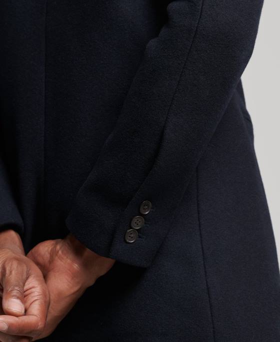 Superdry palton de oraș de lână căptușeală detașabilă îmbrăcăminte marina bărbați JX0Z1023