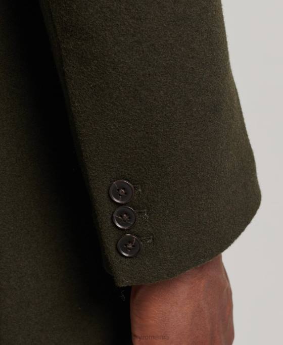 Superdry palton de oraș de lână căptușeală detașabilă îmbrăcăminte verde bărbați JX0Z1043