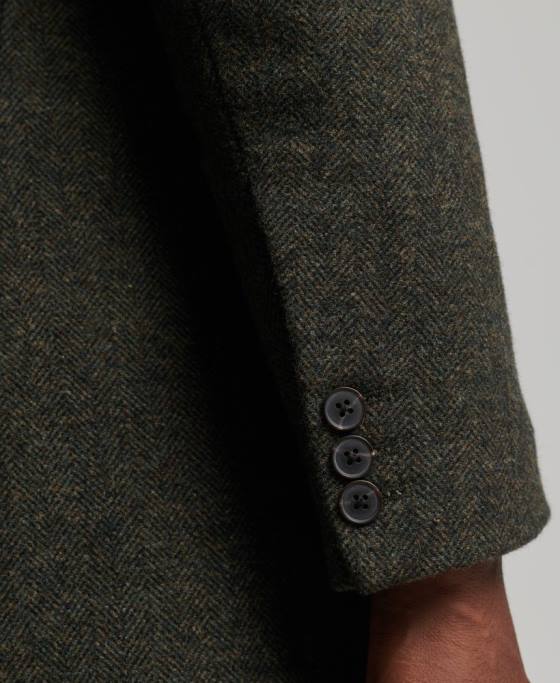 Superdry palton de oraș de lână căptușeală detașabilă îmbrăcăminte verde bărbați JX0Z1113