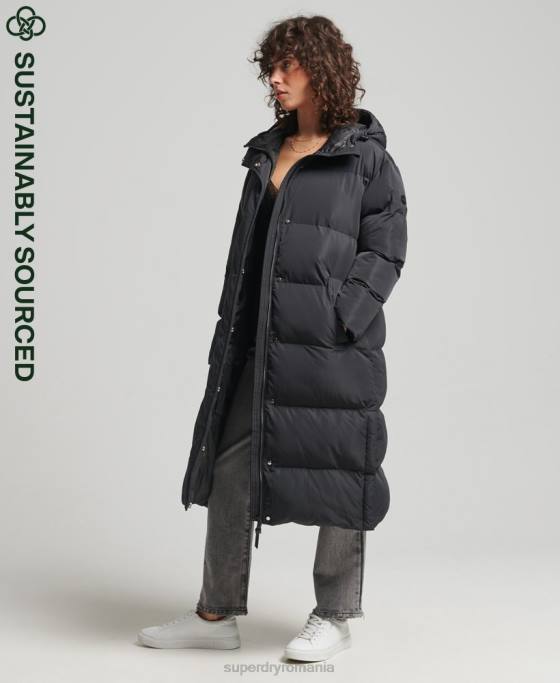 Superdry palton de pilota cu paragate îmbrăcăminte negru femei JX0Z3706