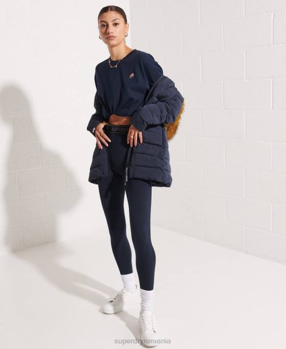 Superdry palton de puf înalt arctic îmbrăcăminte marina femei JX0Z3646