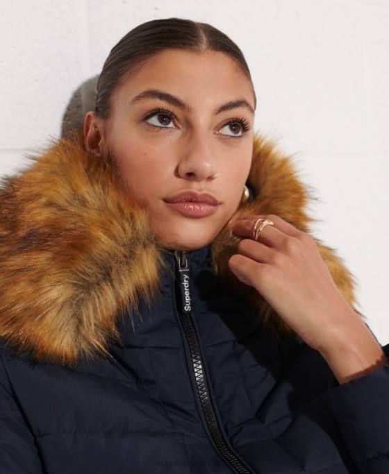 Superdry palton de puf înalt arctic îmbrăcăminte marina femei JX0Z3646
