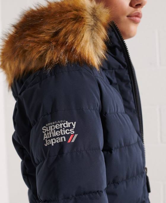 Superdry palton de puf înalt arctic îmbrăcăminte marina femei JX0Z3646