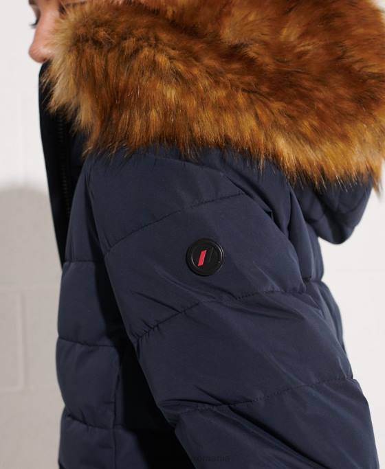 Superdry palton de puf înalt arctic îmbrăcăminte marina femei JX0Z3646