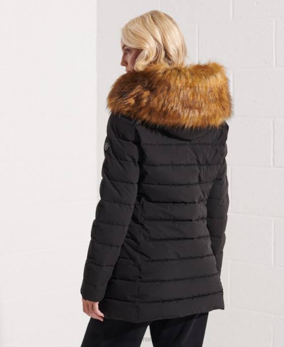 Superdry palton de puf înalt arctic îmbrăcăminte negru femei JX0Z3647