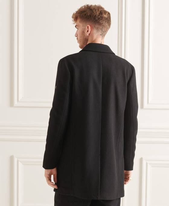 Superdry palton din lana studios îmbrăcăminte negru bărbați JX0Z1150