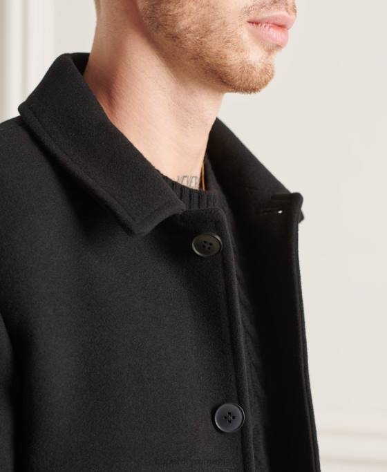 Superdry palton din lana studios îmbrăcăminte negru bărbați JX0Z1150
