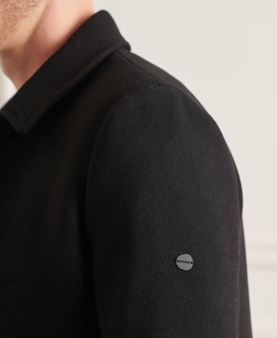 Superdry palton din lana studios îmbrăcăminte negru bărbați JX0Z1150