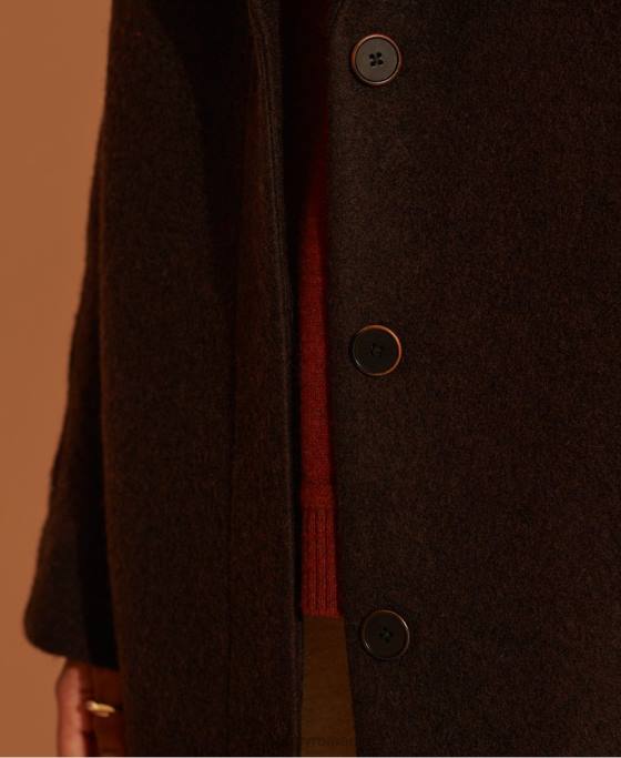 Superdry palton din lână cu paragate ediție limitată îmbrăcăminte maro femei JX0Z5715