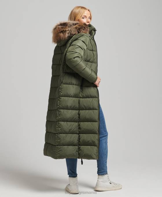 Superdry palton fuji cu glugă de munte îmbrăcăminte kaki femei JX0Z5671