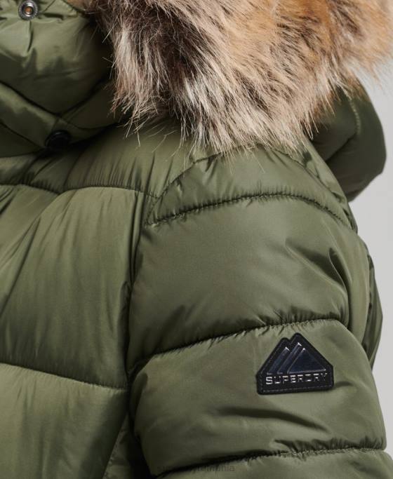 Superdry palton fuji cu glugă de munte îmbrăcăminte kaki femei JX0Z5671