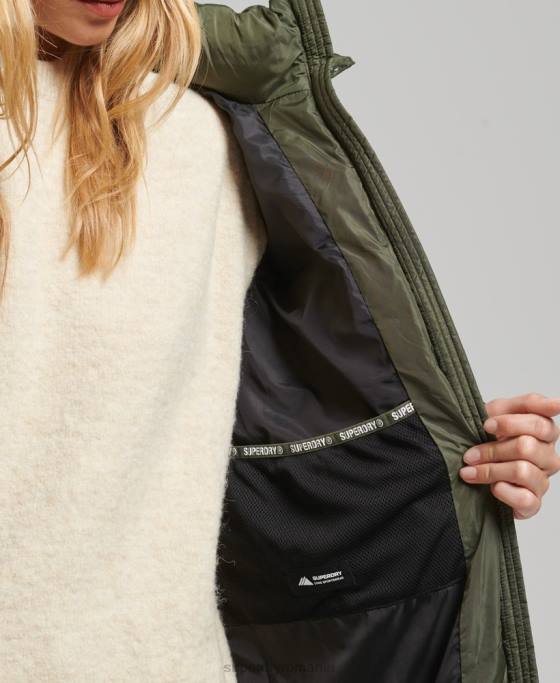 Superdry palton fuji cu glugă de munte îmbrăcăminte kaki femei JX0Z5671