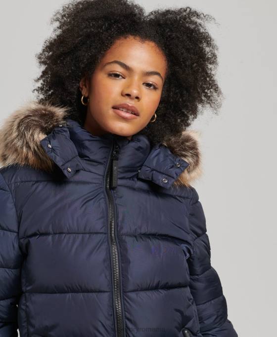 Superdry palton fuji cu glugă de munte îmbrăcăminte marina femei JX0Z5651