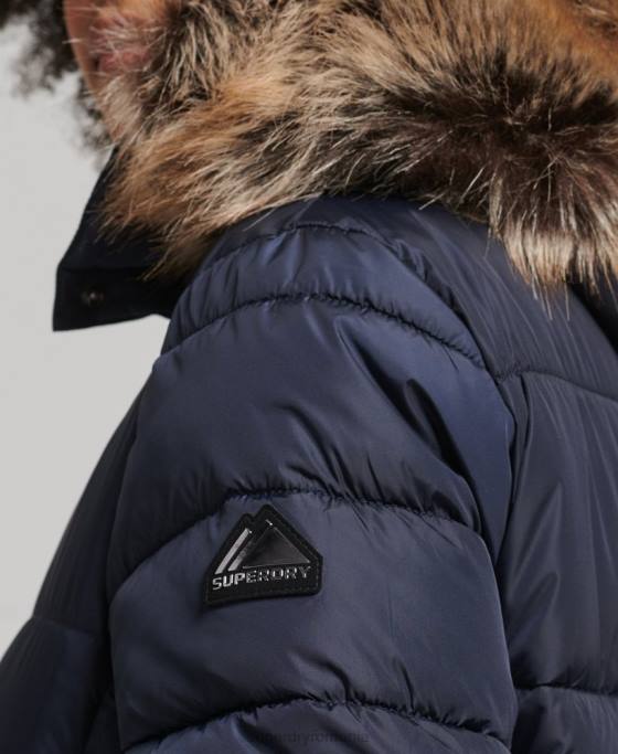 Superdry palton fuji cu glugă de munte îmbrăcăminte marina femei JX0Z5651