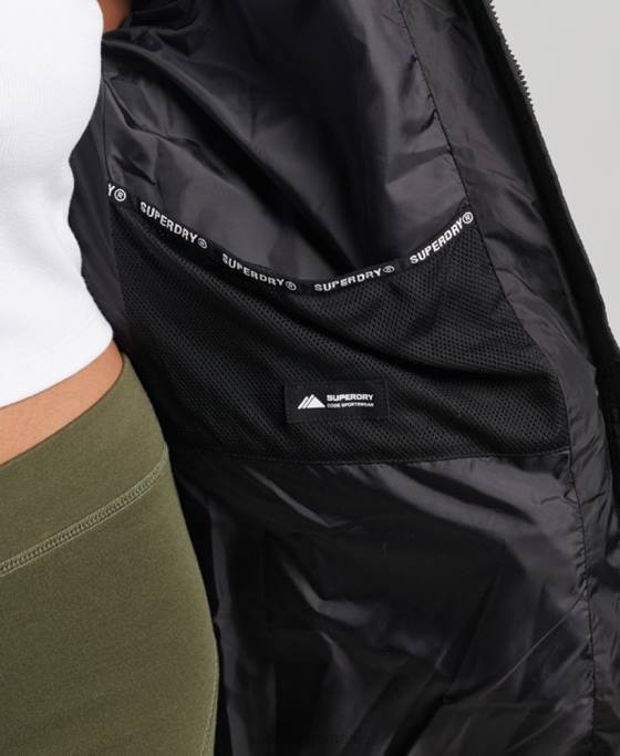 Superdry palton fuji cu glugă de munte îmbrăcăminte negru femei JX0Z5509