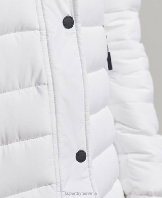 Superdry palton fuji super paragate îmbrăcăminte alb femei JX0Z3778