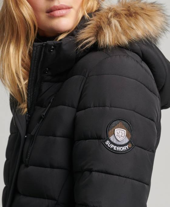 Superdry palton fuji super paragate îmbrăcăminte negru femei JX0Z3777