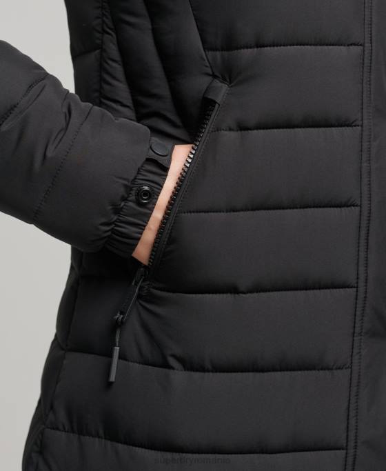 Superdry palton fuji super paragate îmbrăcăminte negru femei JX0Z3777