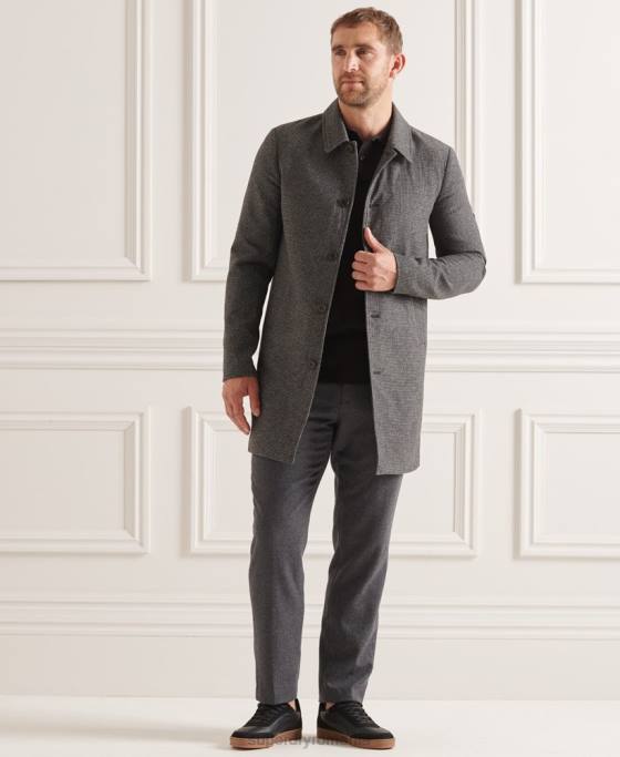 Superdry palton masina din lana usoara studios îmbrăcăminte gri bărbați JX0Z4624