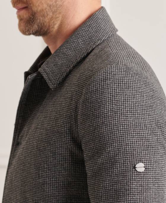 Superdry palton masina din lana usoara studios îmbrăcăminte gri bărbați JX0Z4624