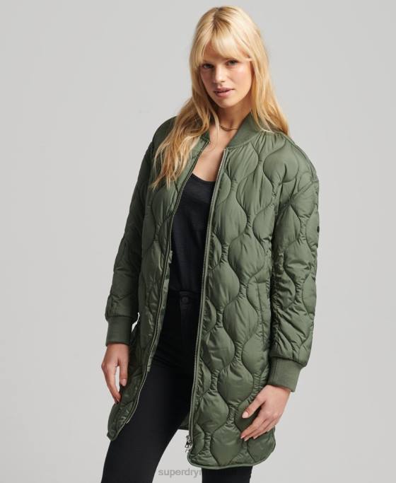 Superdry palton matlasat studios îmbrăcăminte verde femei JX0Z3799