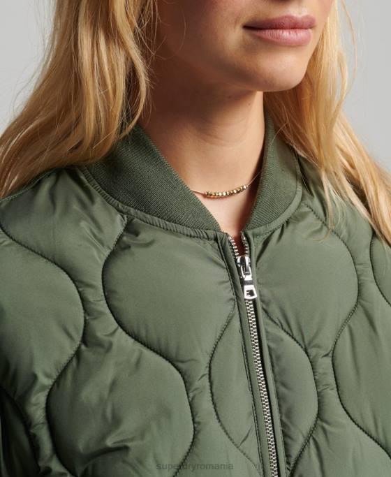 Superdry palton matlasat studios îmbrăcăminte verde femei JX0Z3799