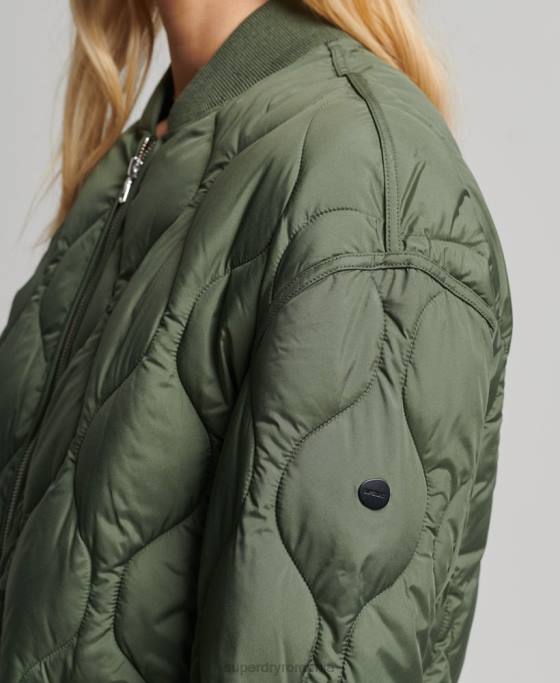 Superdry palton matlasat studios îmbrăcăminte verde femei JX0Z3799