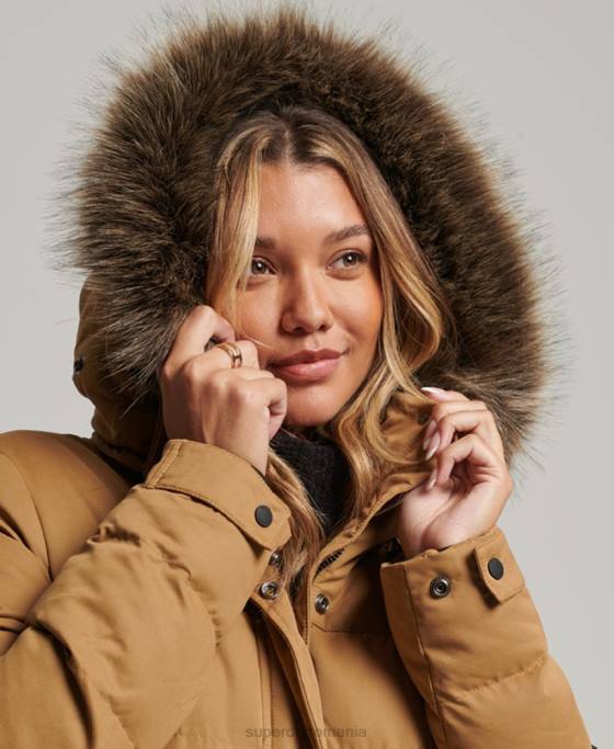 Superdry palton parka expedition cu paragate din microfibră îmbrăcăminte maro femei JX0Z5547