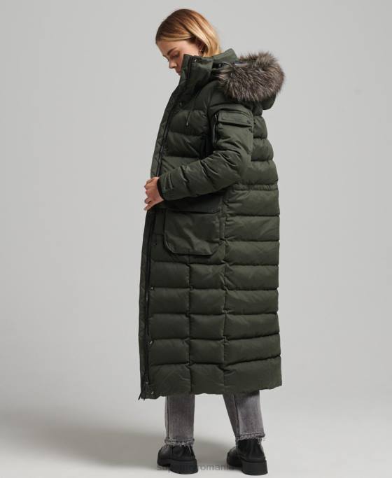 Superdry palton parka expedition cu paragate din microfibră îmbrăcăminte verde femei JX0Z5490