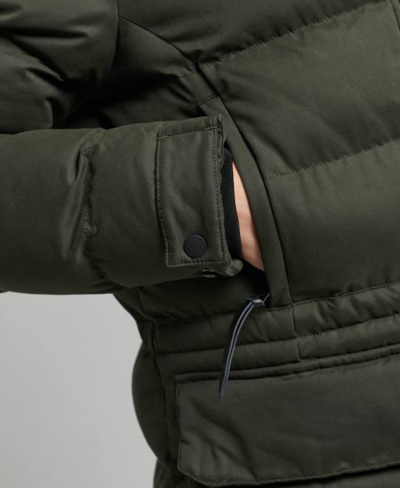 Superdry palton parka expedition cu paragate din microfibră îmbrăcăminte verde femei JX0Z5490