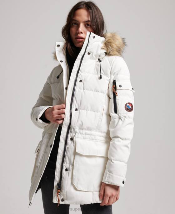 Superdry palton premium din puf îmbrăcăminte cremă femei JX0Z5737
