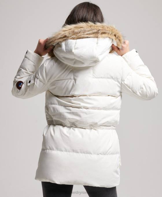 Superdry palton premium din puf îmbrăcăminte cremă femei JX0Z5737