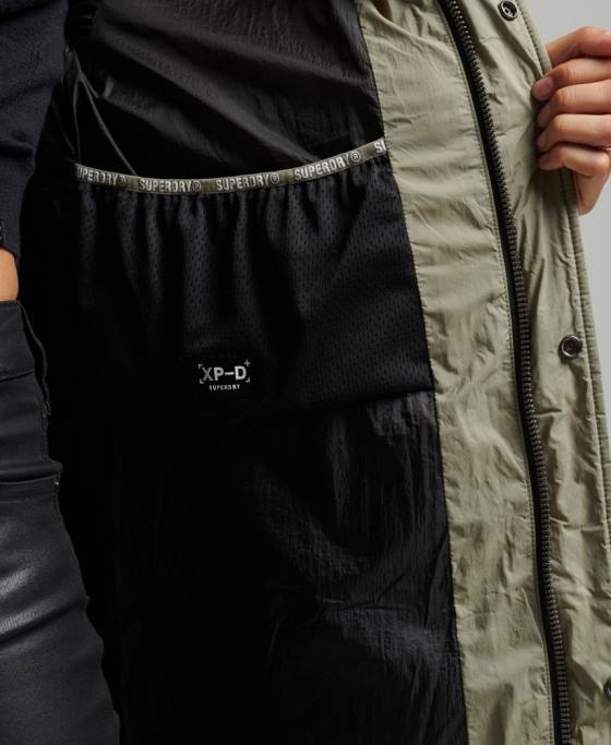 Superdry palton puf cu paragate cocon îmbrăcăminte kaki femei JX0Z5451