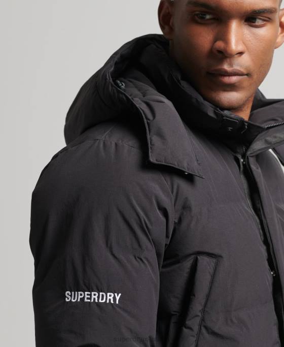 Superdry palton puf cu paragate îmbrăcăminte negru bărbați JX0Z4489